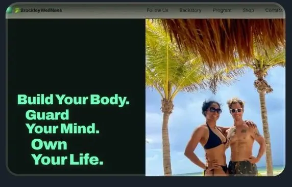 BrockleyWellness website homepage — family fitness site built by Brockley