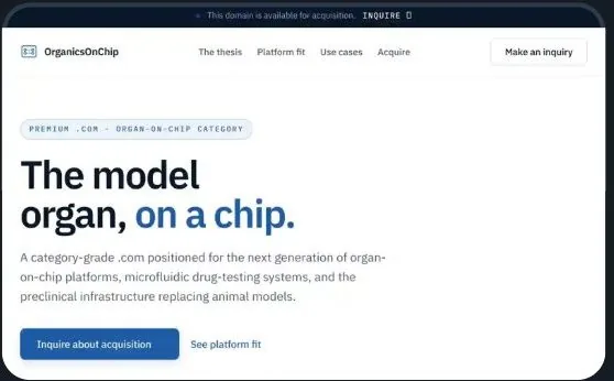 Organics on Chip landing page built by Brockley